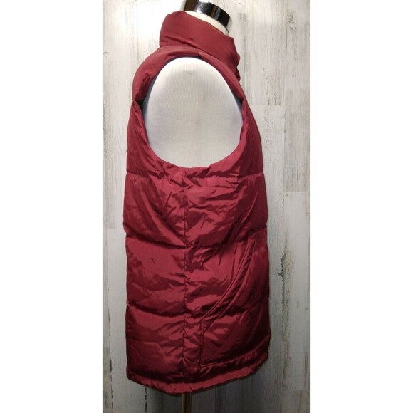 Lands' End Men's Small Snap Puffer Vest  Red - Picture 4 of 8